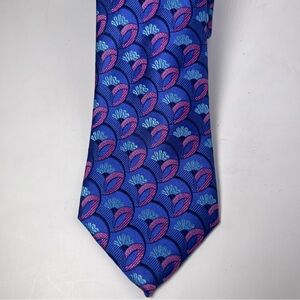 Ted Baker London Floral Patterned Silk Tie Purple, Blue & Pink